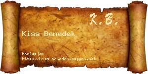 Kiss Benedek névjegykártya