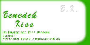 benedek kiss business card